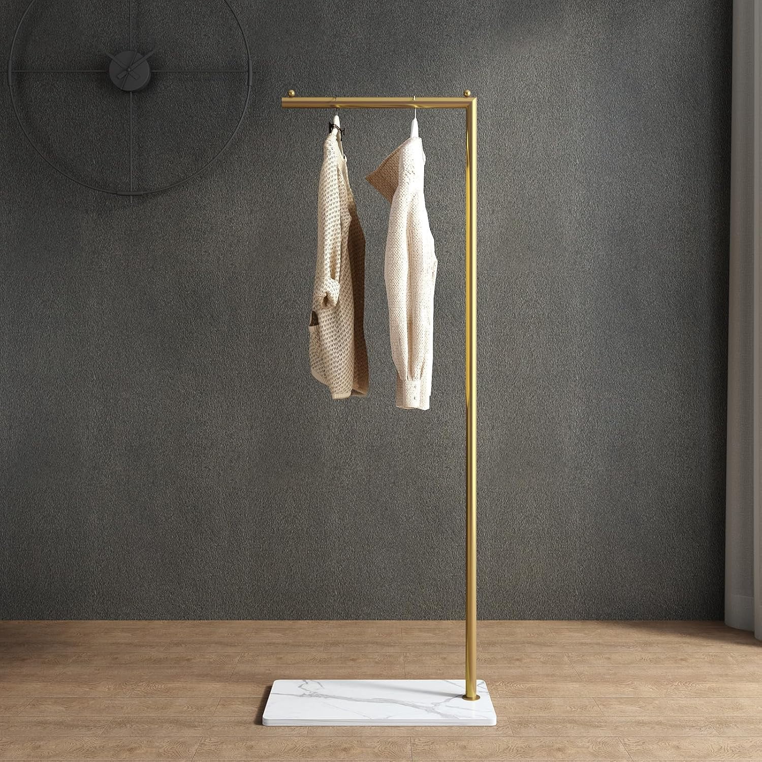 Gold clothing rack with Marble Base,Modern clothes racks for hanging ...