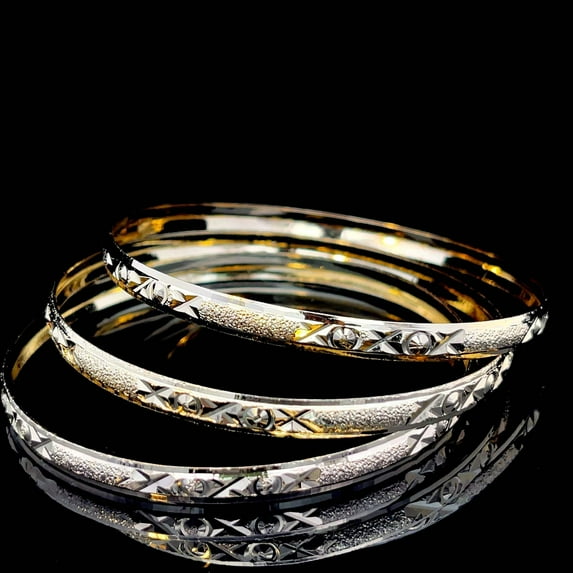 Gold Filled Bangle Set with Tri Color