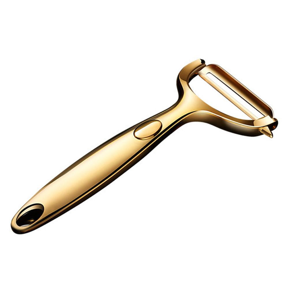 Gold flat edge (420 blade) (B) $ Stainless steel thick potato fruit peeler kitchen peeling vegetable fruit 1 planer fruit peeler