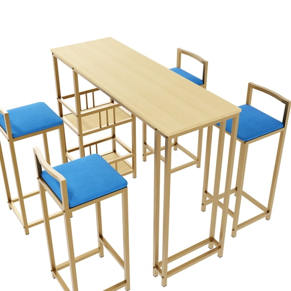 Gold frame, self - storing leaf table - Ideal for bars, with a noble atmosphere