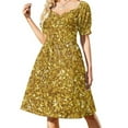 thumbnail image 1 of Gold glittering sparking sequins pattern Sleeveless Dress dresses summer woman 2024 dresses for woman, 1 of 6