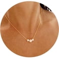 thumbnail image 1 of Gold ladies pearl necklace, 14K gold plated ladies multi-layer pearl necklace, fashion simple herringbone chain ladies pearl necklace jewellery gift, 1 of 6