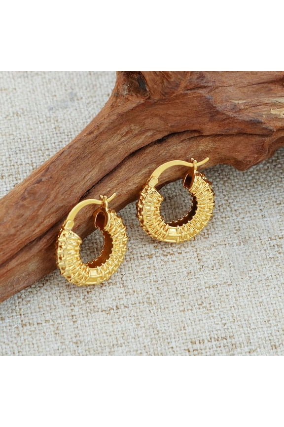 Gold nugget Hoop earrings