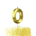 thumbnail image 1 of Gold number 0 candle, 0 birthday candle, 3D Diamond Birthday Number Candles are suitable for digital candle cake topper decorations for weddings, anniversaries and birthday celebrations., 1 of 1