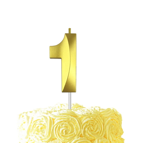 Gold number 1 candle, 1 birthday candle, 3D Diamond Birthday Number Candles are suitable for digital candle cake topper decorations for weddings, anniversaries and birthday celebrations.