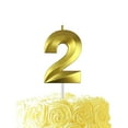 thumbnail image 1 of Gold number 2 candle, 2 birthday candle, 3D Diamond Birthday Number Candles are suitable for digital candle cake topper decorations for weddings, anniversaries and birthday celebrations., 1 of 1