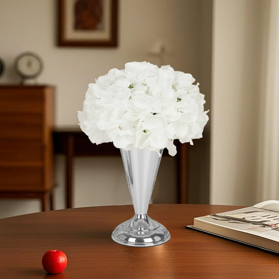 Gold or Silver Metal Trophy Vase for Wedding Table Centerpiece | Iron Floral Arrangement Holder | 12x12x25cm Hotel Desktop Decor