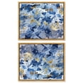 thumbnail image 1 of Gold over Blue Set Canvas Set of 2 Blue Abstract Art by Art Remedy, Gold Frame, 20 x 16, 1 of 6