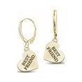 thumbnail image 1 of Gold over Silver BEST FRIEND Engraved My Heart Earrings, 1 of 3