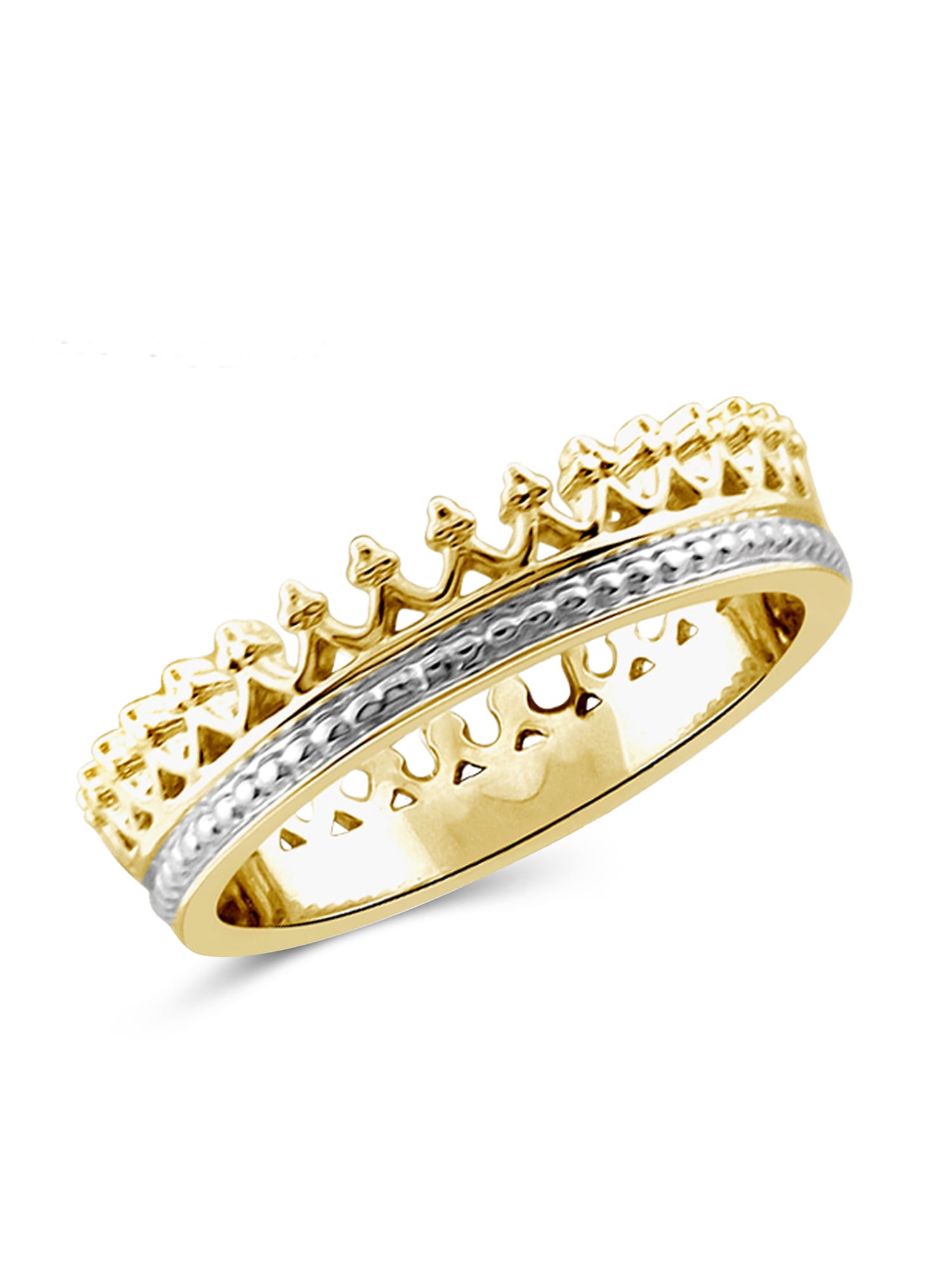 Gold over Silver Sleek Imperial Crown Ring Walmart