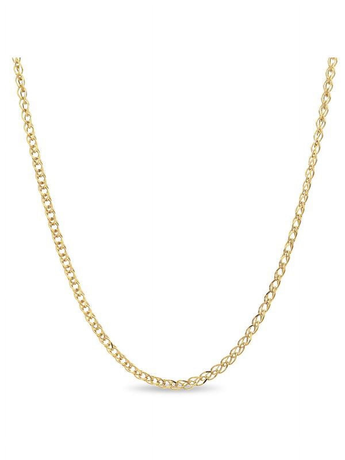 Gold over Sterling Silver Diamond Cut Wheat Chain Necklace 24 inches