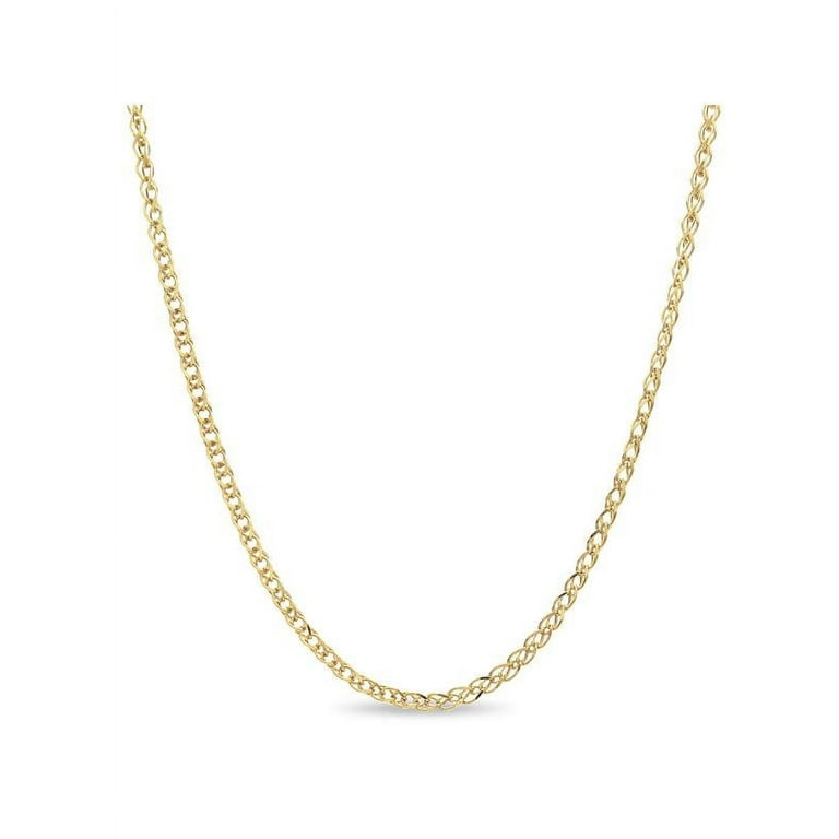 Gold over Sterling Silver Diamond Cut Wheat Chain Necklace 24