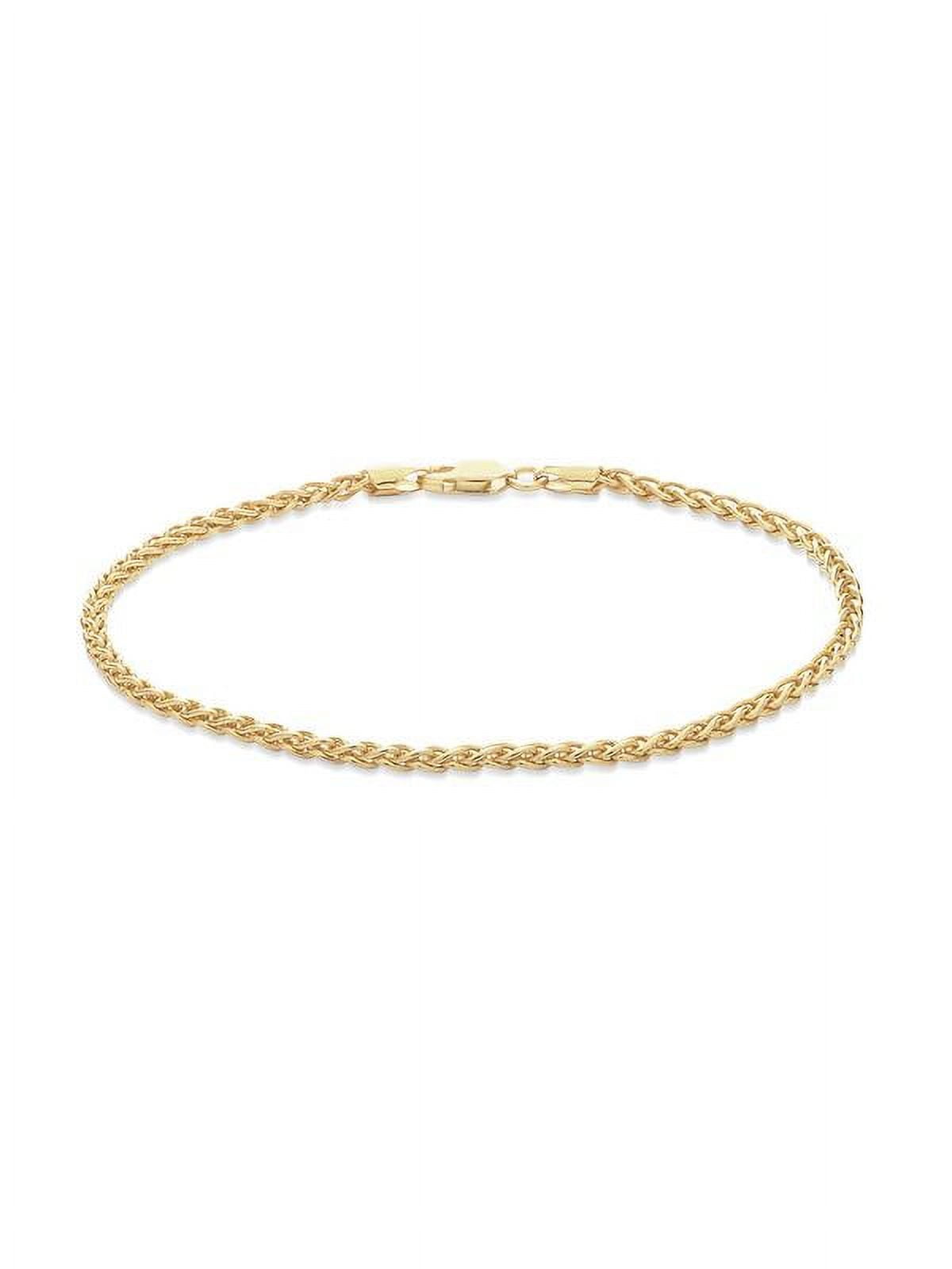 Gold over Sterling Silver Wheat Chain Bracelet 7.5 inches