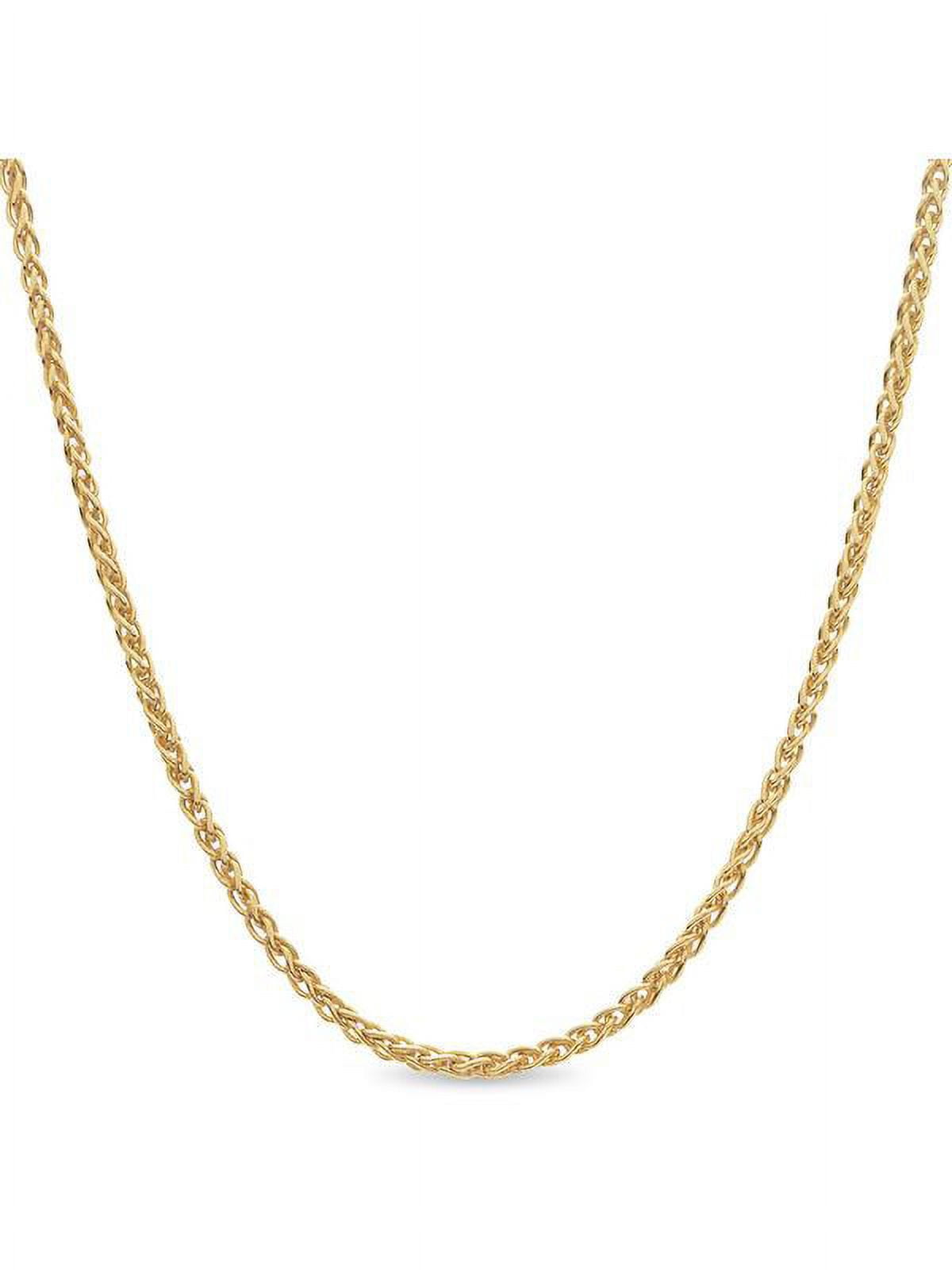 Gold over Sterling Silver Wheat Chain Necklace 24 inches - Walmart.com