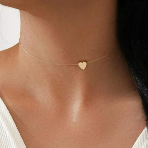Gold-plate Crystal Necklace | Heart Shaped