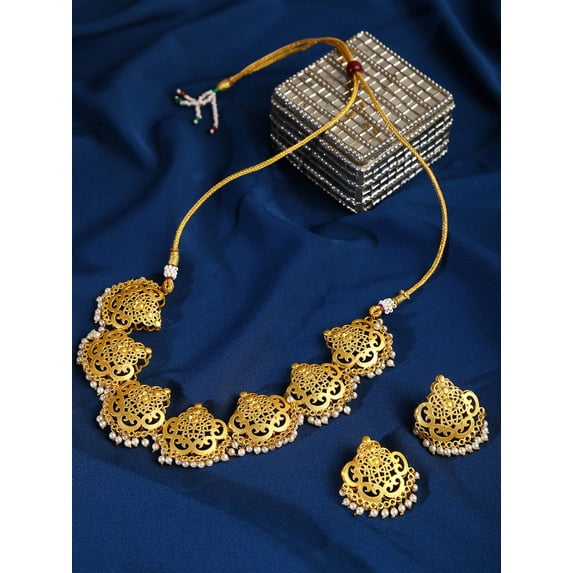Gold-plated Beaded Necklace Set