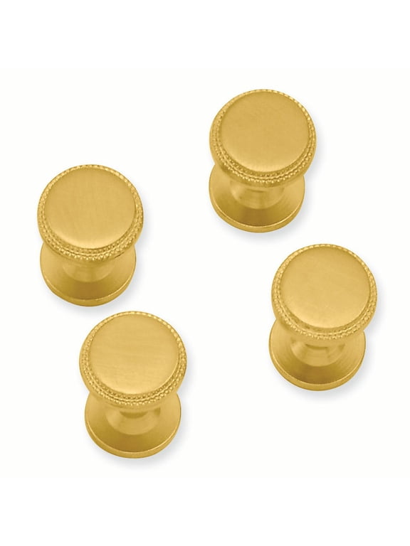 Gold-plated Four Piece Florentined Beaded Tuxedo Studs
