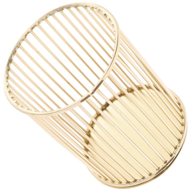 Goldplated Iron Pen Holder Pencil Writing Pencils Paperclips Desk Bucket Office Organizers Mesh