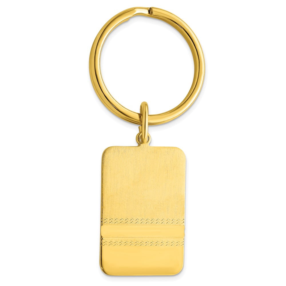 Gold-plated Kelly Waters Satin Key Ring with Polished End