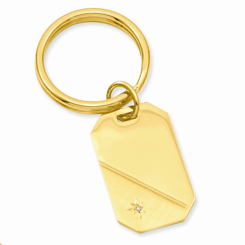 Dimand Key Rings Gold-plated Kelly Waters Star Cut .001ct. Diamond Key Ring; for Adults ...