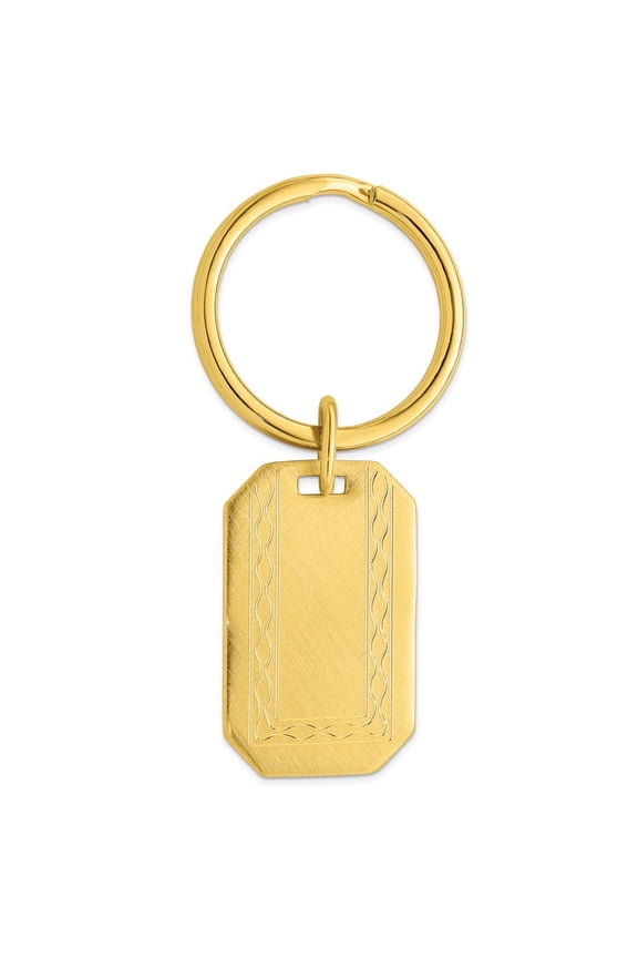 Gold-plated Kelly Waters with Engraveable Area Florentine Key Ring QGP3791