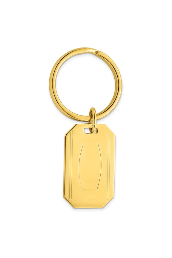 Gold-plated Kelly Waters with Engraveable Area Key Ring QGP3807