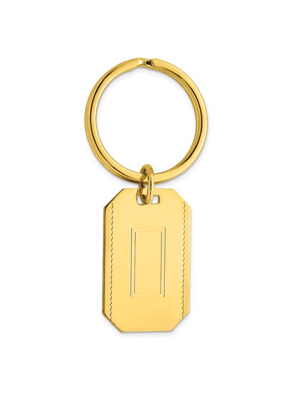 Gold-plated Kelly Waters with Engraveable Area Key Ring QGP3812