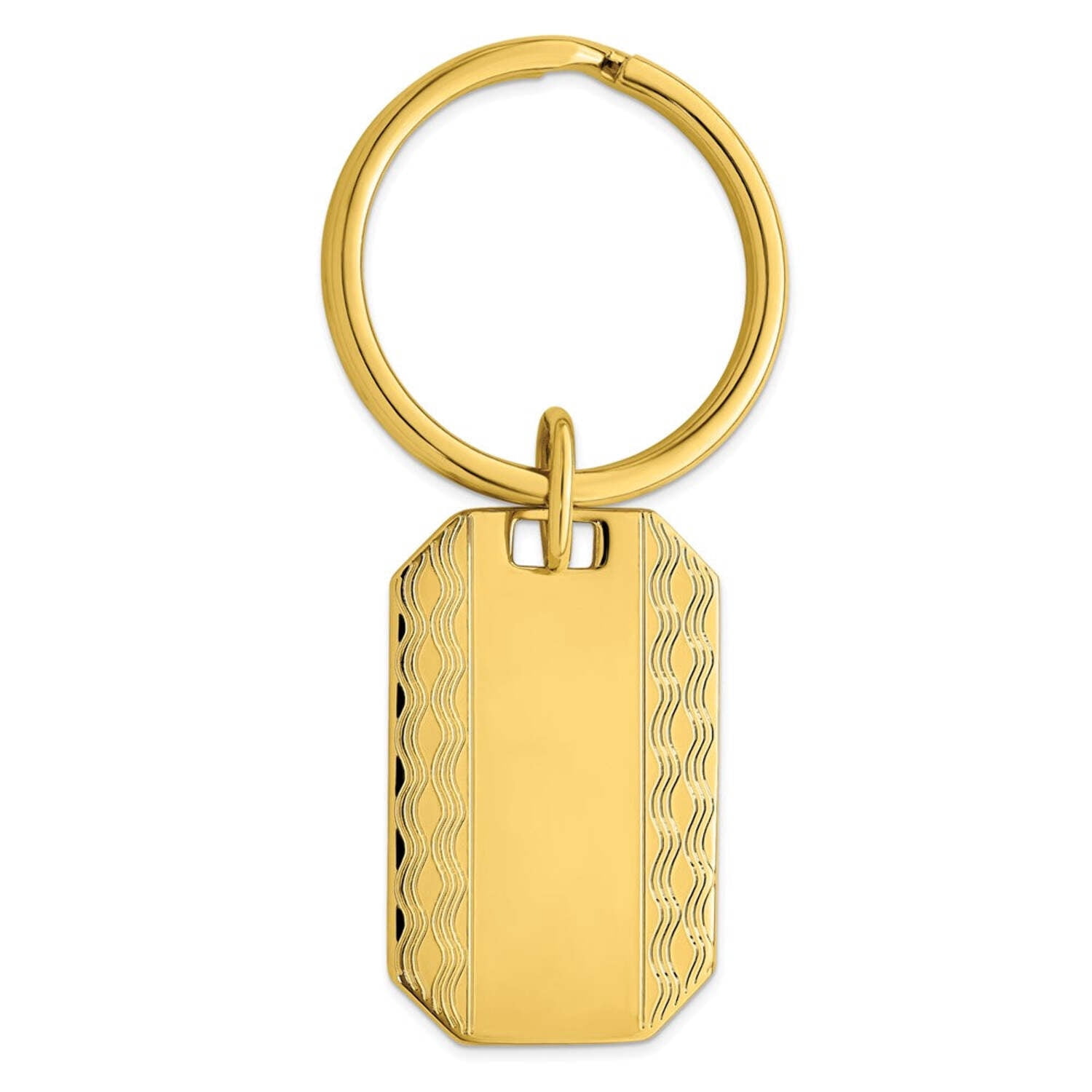 Gold-plated Patterned Edge Key Ring Size