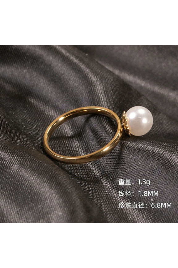 Gold-plated Pearl Ring Simple Special-interest Design