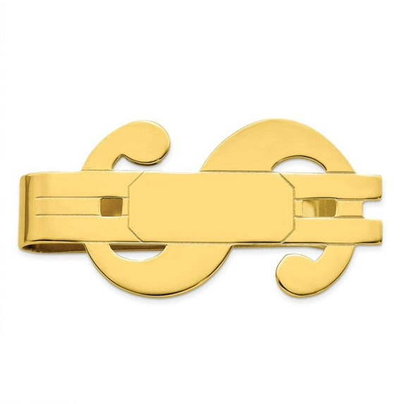 Gold-plated Polished Dollar Sign Money Clip