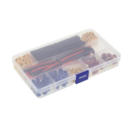 Gold-plated RC Connector Kit with Silicone Wire Heat Shrink Tubes for RC ESC Lipo Battery Motors and DIY Models