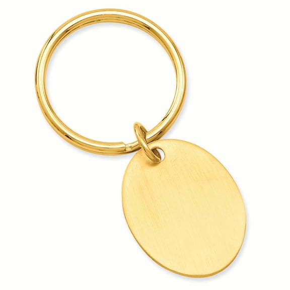 Gold-plated Satin Oval Key Ring GP3777