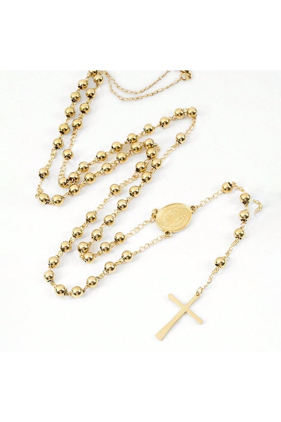 Gold-plated delicate and petite cross pendant necklace, women's faith jewelry, stylish and personalized design, suitable for First Communion, Christian baptism, Christmas, birthdays, and other occ