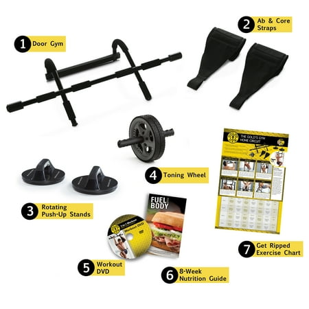 Gold?s Gym 7-in-1 Body Building System with Professional Workout Guide