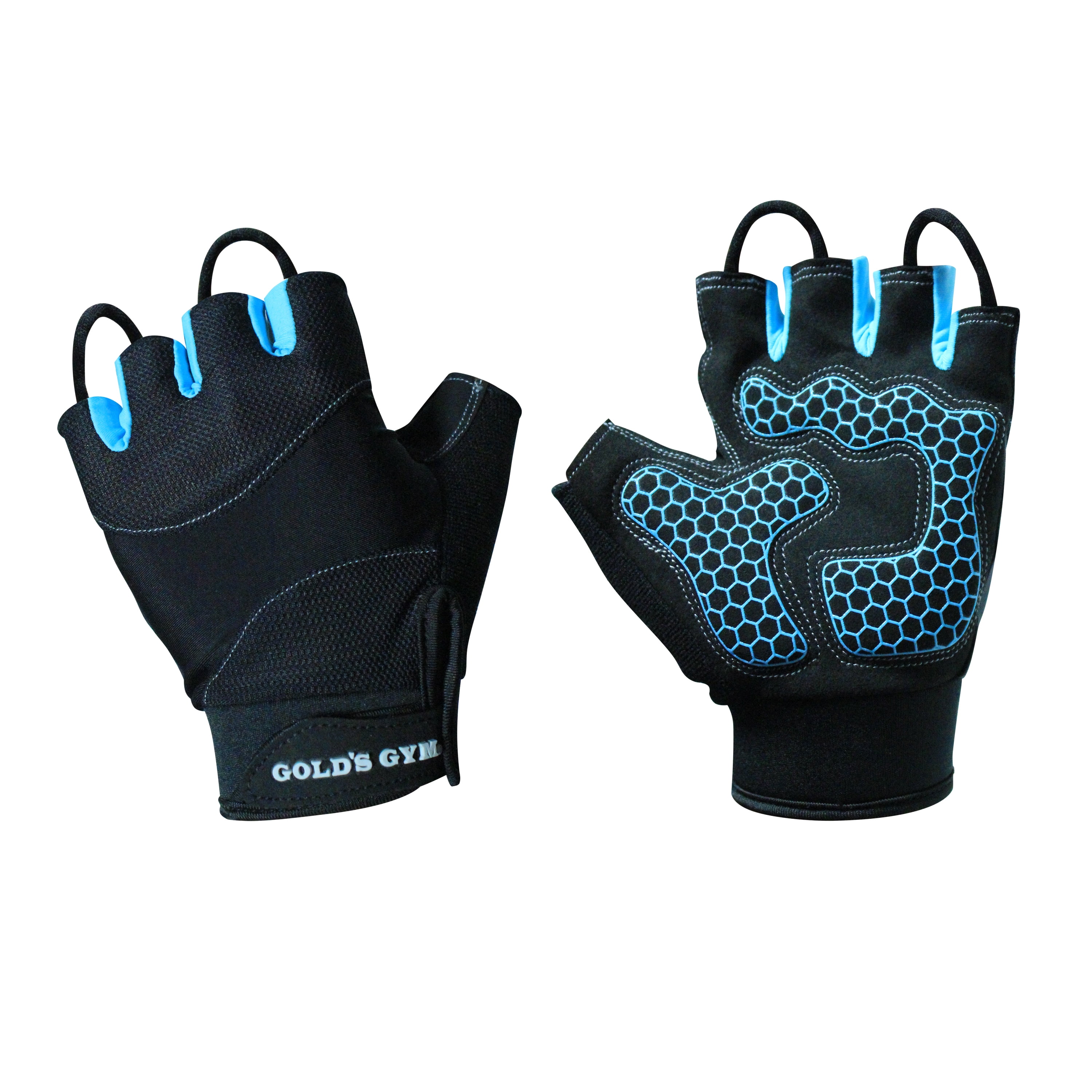 Gold's Gym Anti Slip Women Black and Light Blue Weight Lifting Gloves, S