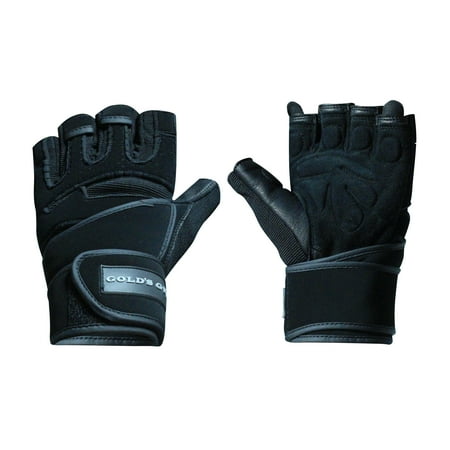 Gold?s Gym Elite Wrist Wrap Weightlifting Gloves, Medium/Large