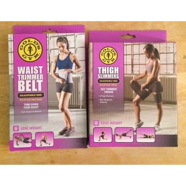 Gold's Gym Waist Trimmer Belt Plus Bonus Thigh Slimmer Belts