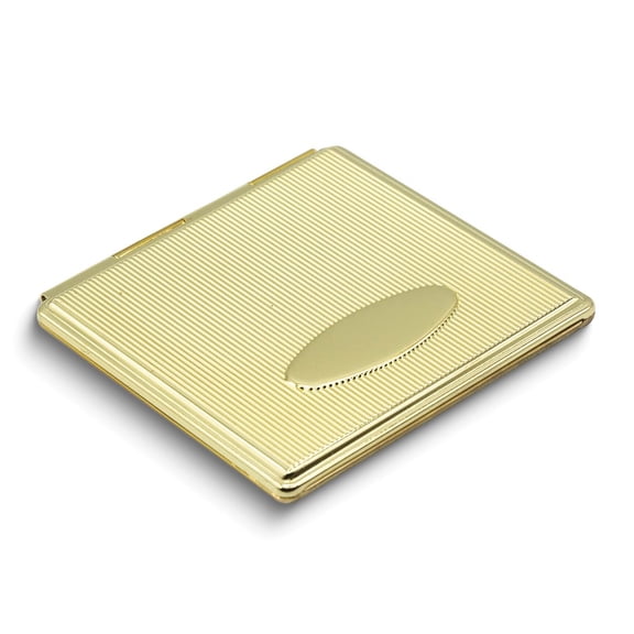 Gold-tone Etched Lines Square Compact Mirror QGM22572