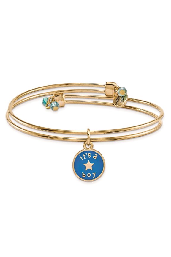Gold-tone Trinky Things It's a Boy Star Bracelet/Card