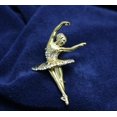thumbnail image 1 of Gold-tone and Rhinestone Ballerina Pin Brooch, Dance Ballet Ballerina Pin Brooch Jewelry, 1 of 10