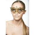 thumbnail image 1 of Gold with Clear Rhinestones Bendable Laser Cut Venetian Masquerade Mask - One Size, 1 of 1
