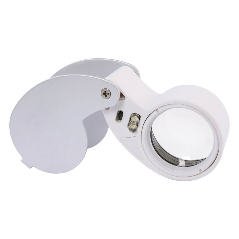 GoldCherry 40X LED Lighted Illuminated Jewelers Eye Loupe Jewelry Magnifier  for Gems Jewelry Rocks Stamps Coins Watches Hobbies Antiques Models
