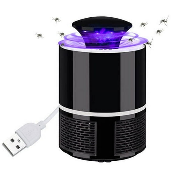 GoldCherry Electric Mosquito Insect Killer/Bug Zapper with 360 Degrees LED Trap Lamp,Strong Built in Suction Fan,USB Power Supply,Chemical-Free and Quiet for Indoor/Outdoor,Black