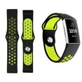 thumbnail image 1 of GoldCherry For Fitbit Charge 3 Bands/Charge 3 SE Classic Bands,Sports Silicone Replacement Women Men Bands Breathable Soft Strap Bracelet(Large- Black+Yellow), 1 of 5