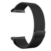 GoldCherry For Fitbit Ionic Bands, Milanese Metal Stainless Steel Watch Strap,Milanese Adjustable Closure Wrist Sport Band Replacement for Fitbit Ionic Smart Watch(Black)
