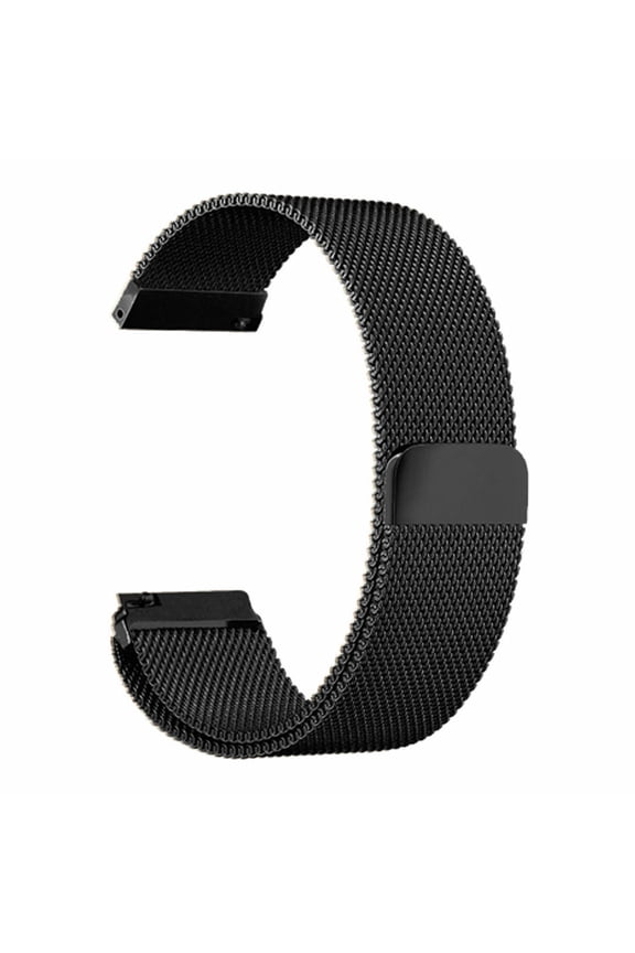 GoldCherry For LG Style Watch Band 18mm Metal Stainless Steel Watch Strap,Milanese Adjustable Closure Wrist Sport Band Replacement for LG style Smart Watch / For 18mm Band(Black)