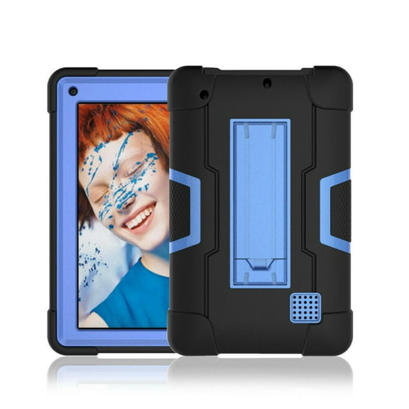 GoldCherry For RCA Voyager 7" Case , RCA Voyager Pro+ 7" Case,Mignova Heavy-Duty Drop-Proof and Shock-Resistant Rugged Hybrid Case(with Built-in Stand) , For RCA Voyager 7 inch Tablet(Black/Blue)