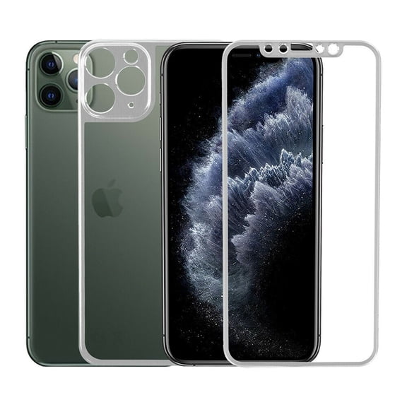 GoldCherry Front and Back Screen Protector For iPhone 11 Pro,2Pcs Tempered Glass [3D Touch] Front and Rear Anti-Fingerprint/Scratch Compatible with iPhone 11 Pro 5.8" 2019(Silver)