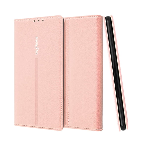 GoldCherry for Galaxy Note 10 Case,[Card Slots] Slim Magnetic Closure Flip Leather Wallet Credit Cards Holder Flip Book Design Protective Case,for Samsung Galaxy Note 10(Rose Gold)