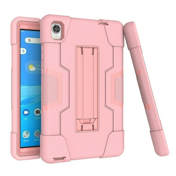 GoldCherry for Lenovo Tab M8 FHD 8.0 Case,Heavy Duty Three Layer Full-Body Shockproof Armor Defender Rugged Protective Case Cover with Stand for Lenovo Tab M8 FHD (TB-8705F)(Rose Gold)